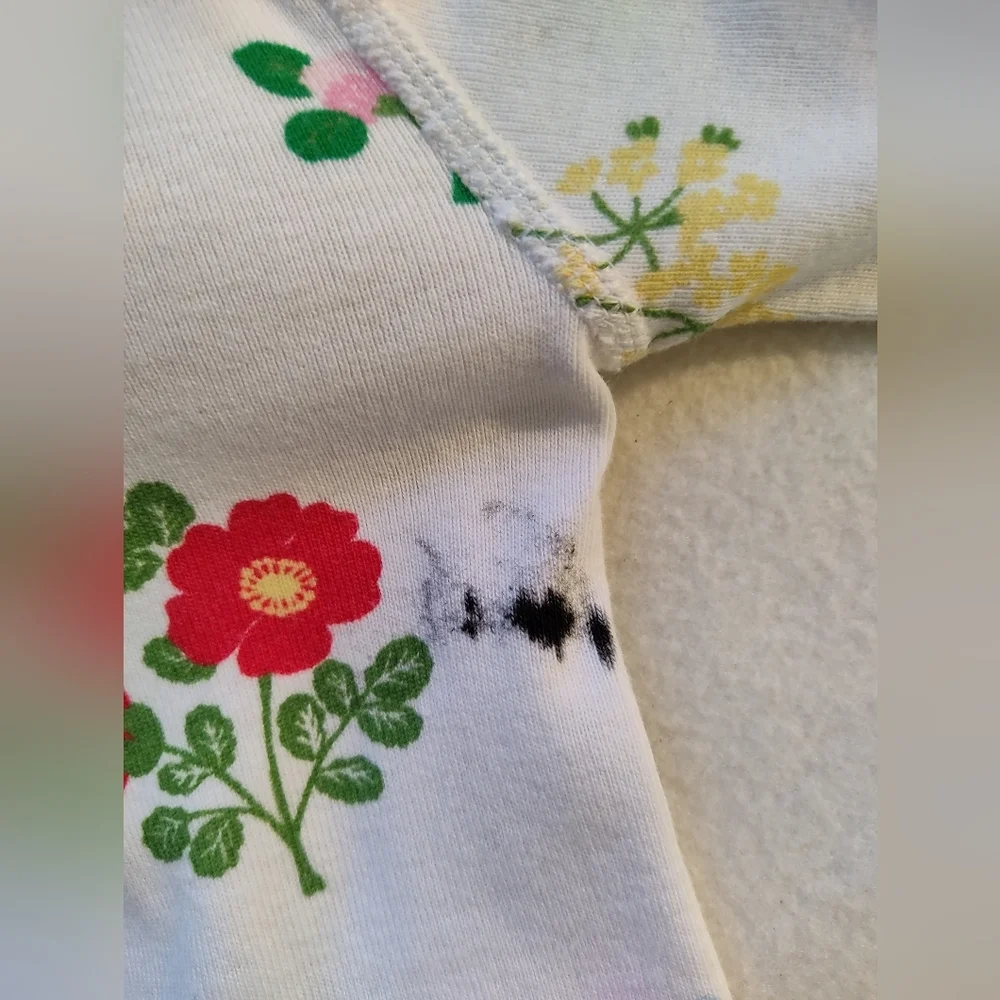 Hanna Andersson Floral Infant Pajamas Zippered 0-6 Mo 50 CM 100% Organic…